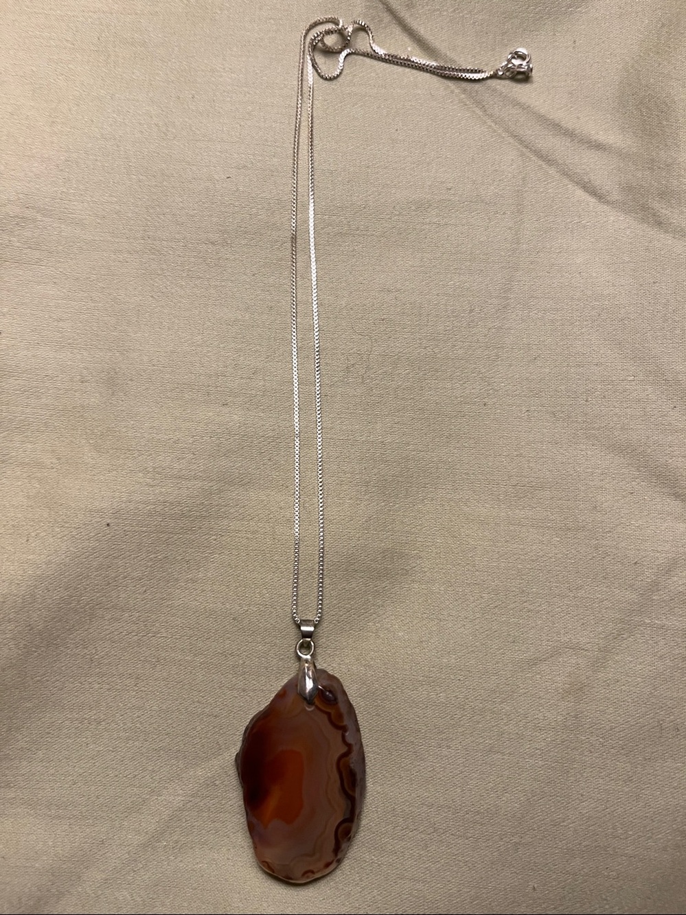 Polish Natural Agate Slice Pandant